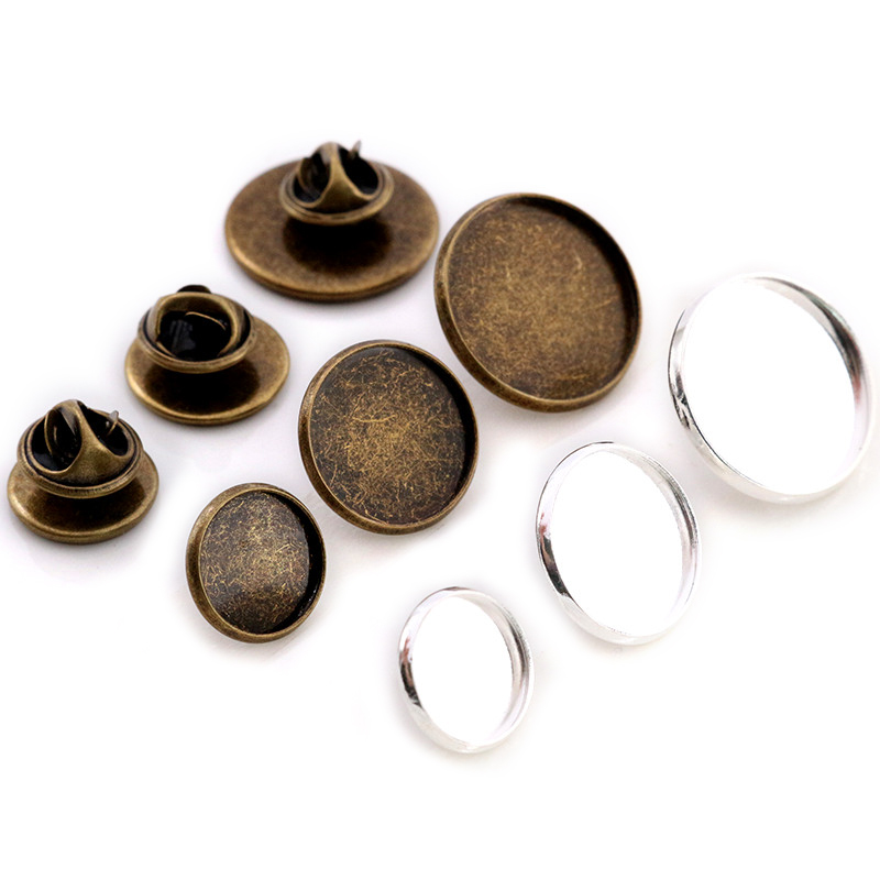 Cufflinks Silver Set - 10pcs 12-20mm Inner Size Silver Plated
