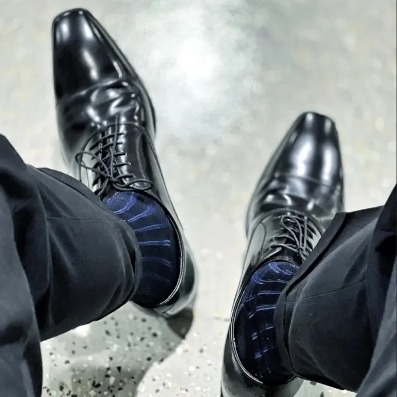 Men'S Formal Wear Accessories - Men Striped Socks Man Ultra Thin