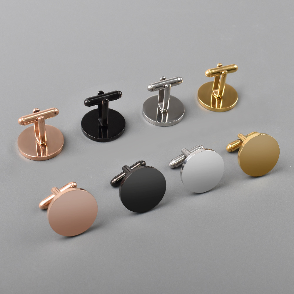 Cufflinks Silver Set - 2Pcs/set Mens Fashion Metal Cufflinks Smooth