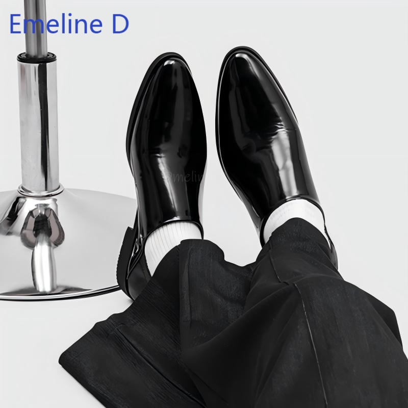 Male Glossy Patent Leather Loa - Men'S Urban Formal Wear ulasan dan harga