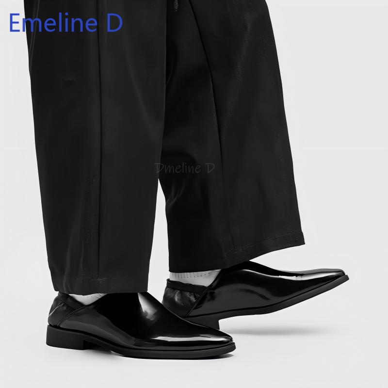 Male Glossy Patent Leather Loa - Men'S Urban Formal Wear ulasan dan harga