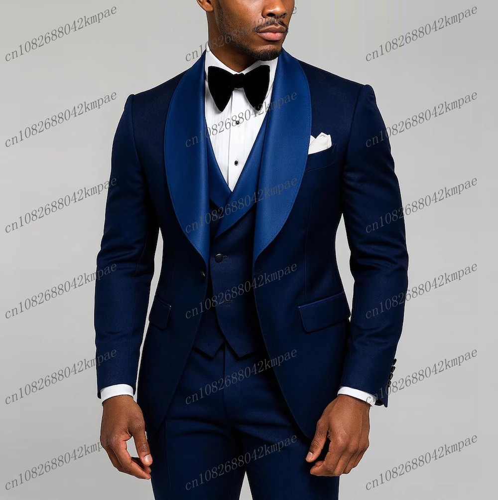 New Navy Blue Formal Men Suit  - Men'S Formal Wear Accessories ulasan dan harga