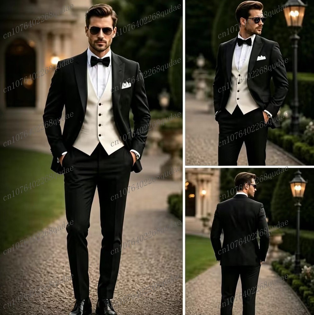 Formal Black And White Men Sui - Formal Wear Jersey For Men ulasan dan harga