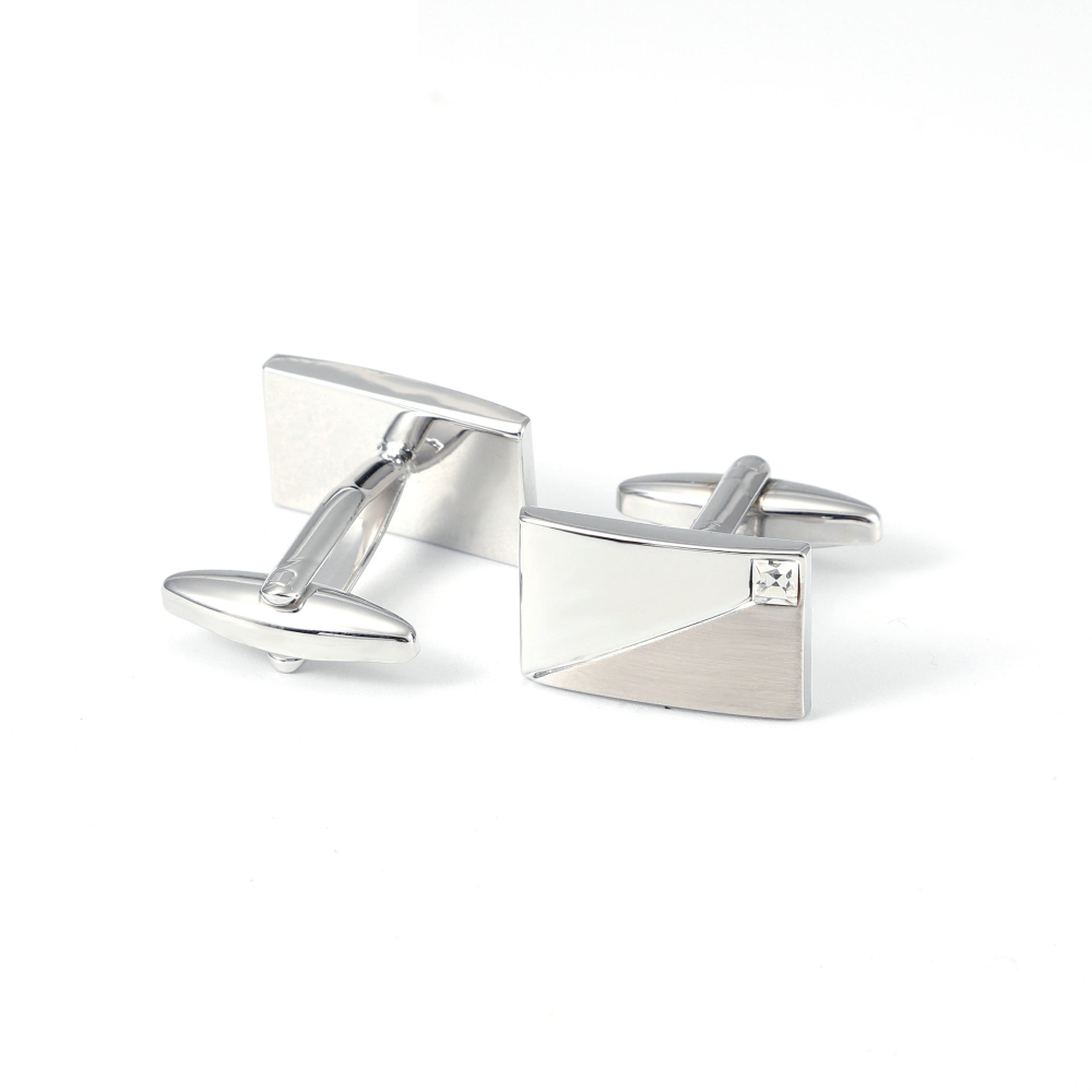 Simple Geometric Diamond Studd - Cufflinks Silver Set ulasan dan harga