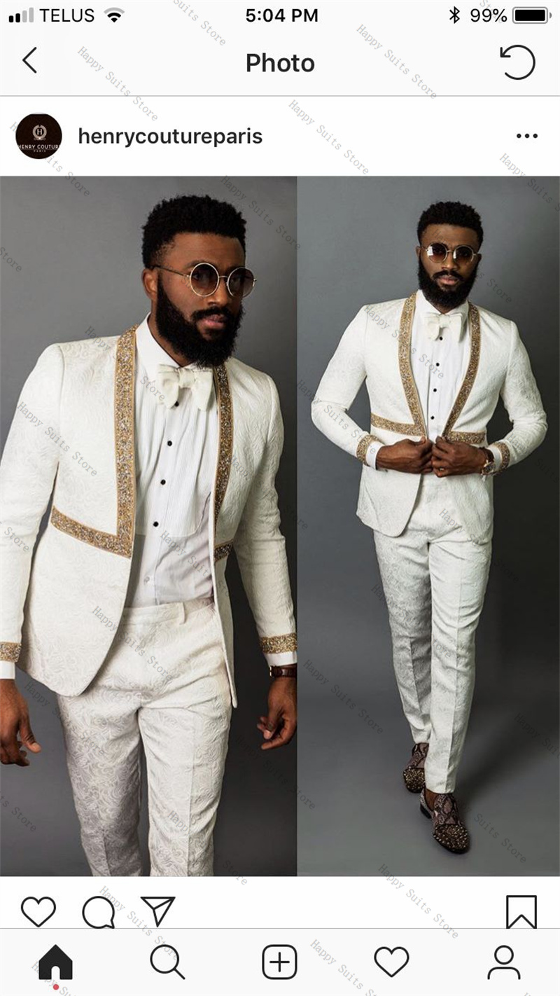 White Autumn Men Suit Set 2 Pi - Formal Wear Jersey For Men ulasan dan harga