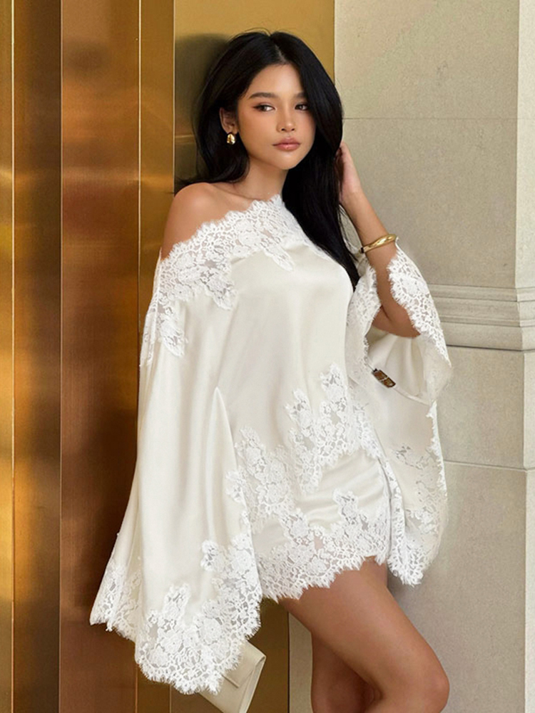 Elegant Lace Patchwork Women's - Men Formal Wear Set ulasan dan harga