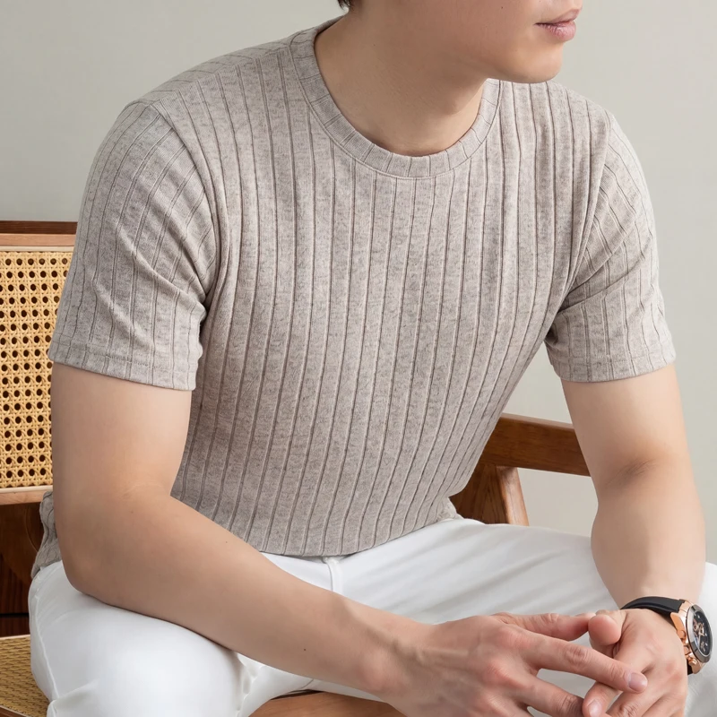 Business Casual Ribbed T Shirt - Men'S Formal Wear Accessories ulasan dan harga