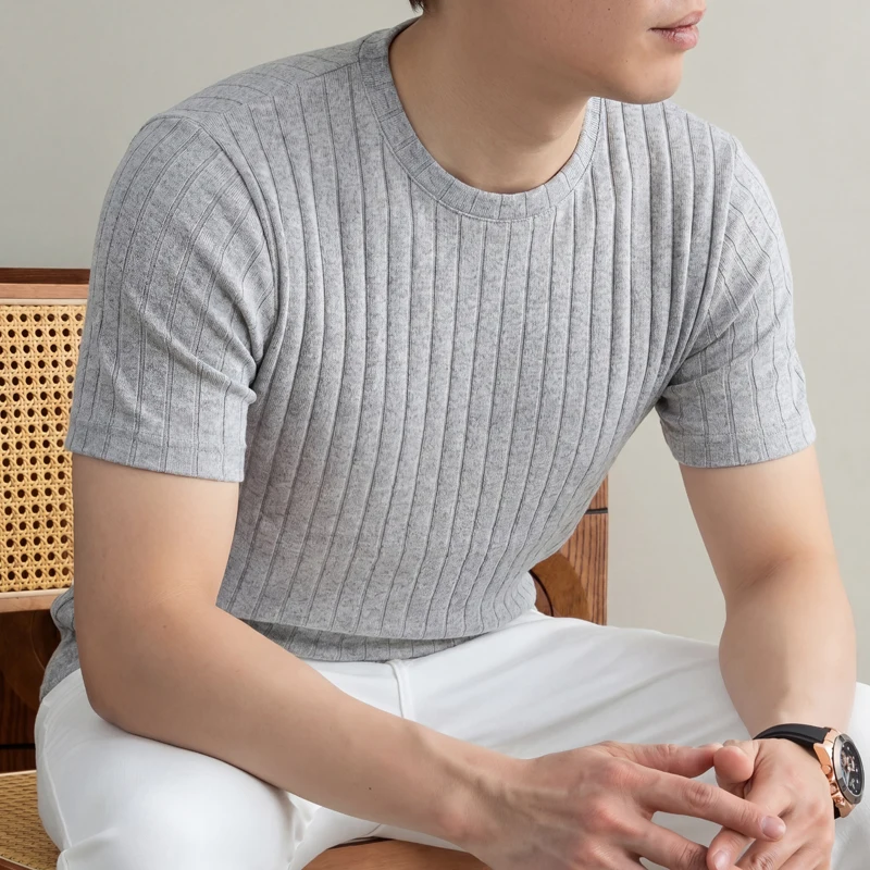 Business Casual Ribbed T Shirt - Men'S Formal Wear Accessories ulasan dan harga