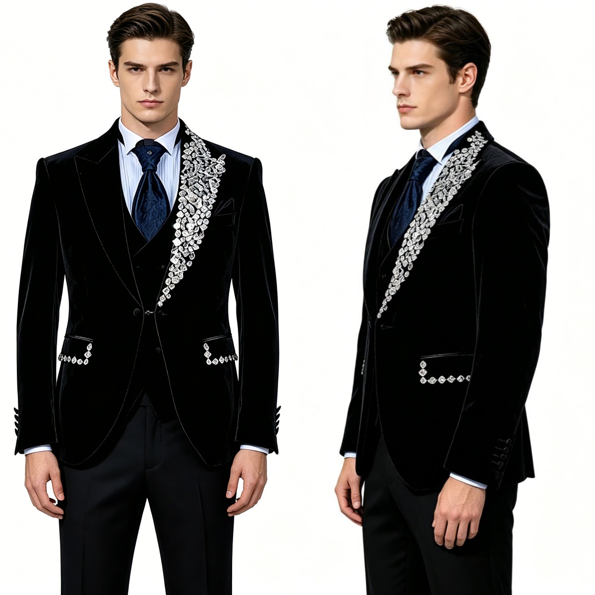 Formal Wedding Tuxedos Velvet  - Formal Wear Jersey For Men ulasan dan harga