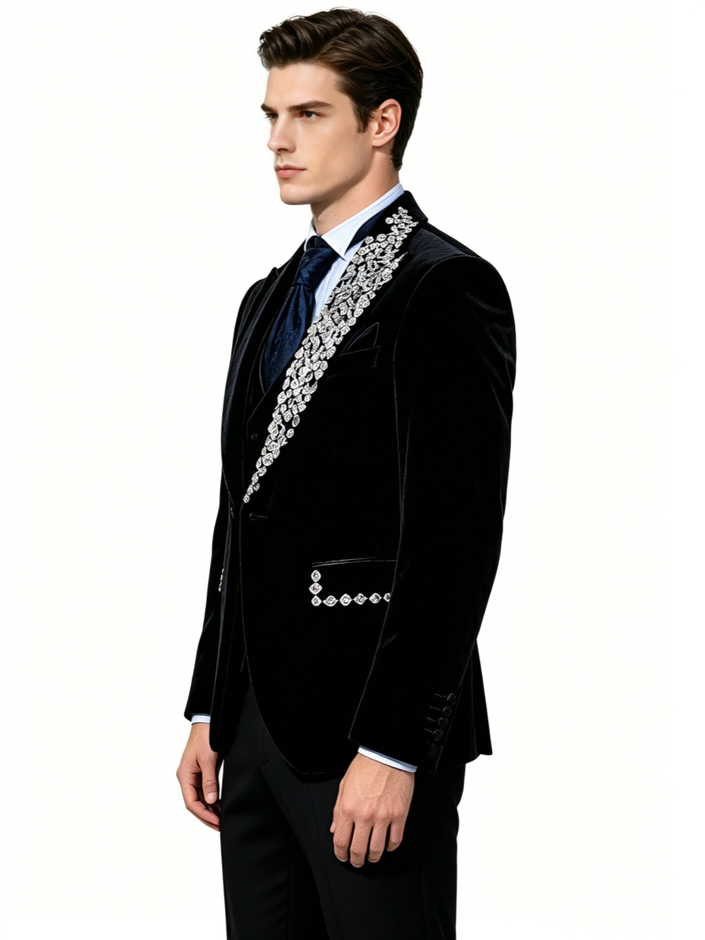 Formal Wedding Tuxedos Velvet  - Formal Wear Jersey For Men ulasan dan harga