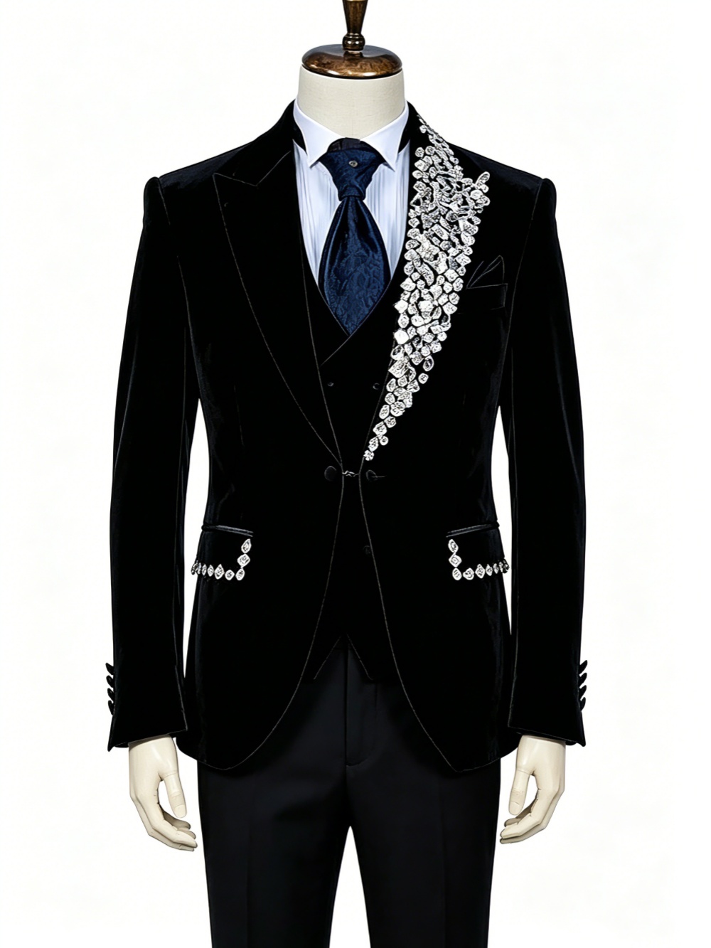 Formal Wedding Tuxedos Velvet  - Formal Wear Jersey For Men ulasan dan harga