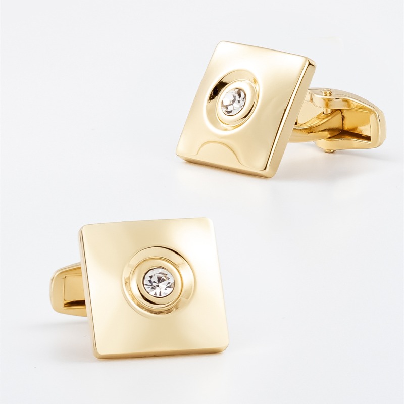 Light Luxury Gold Silver Squar - Cufflinks Silver Set ulasan dan harga