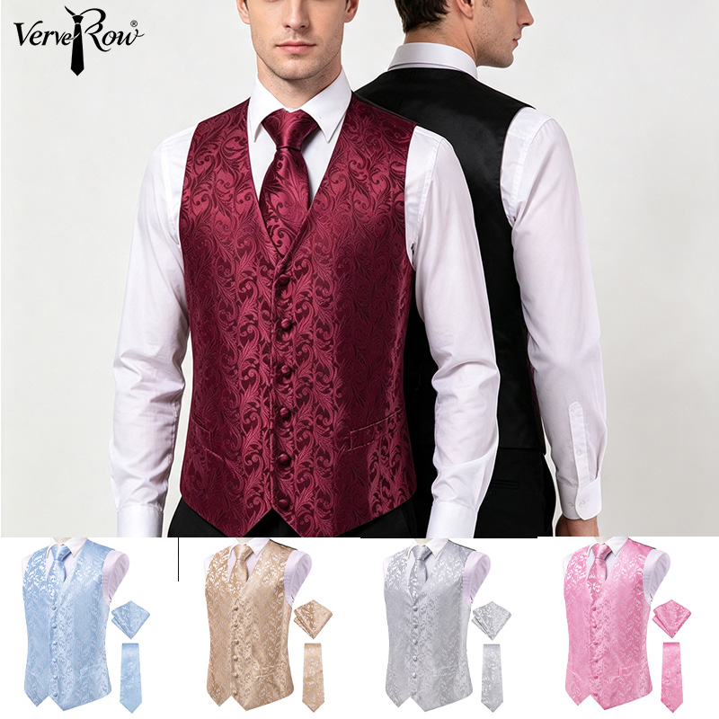 VerveRow Men Burgundy Floral J - Men'S Formal Wear Ties ulasan dan harga
