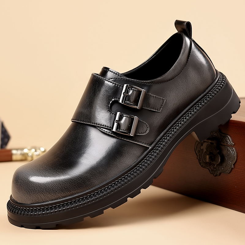 Retro Brown Men's Leather Casu - Men Formal Wear Brown ulasan dan harga