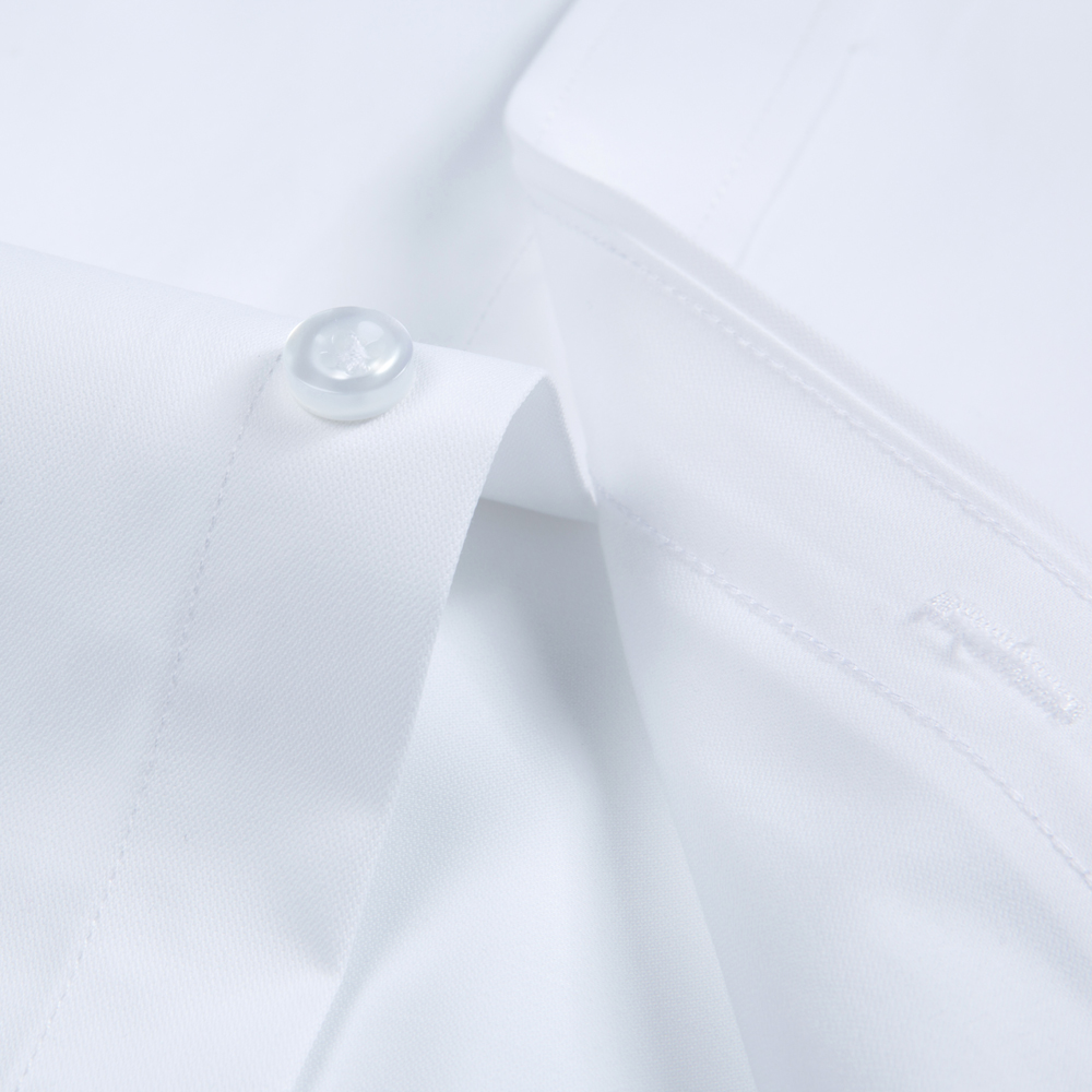 White Solid Color Men's Long S - Men Formal Wear Shirts ulasan dan harga