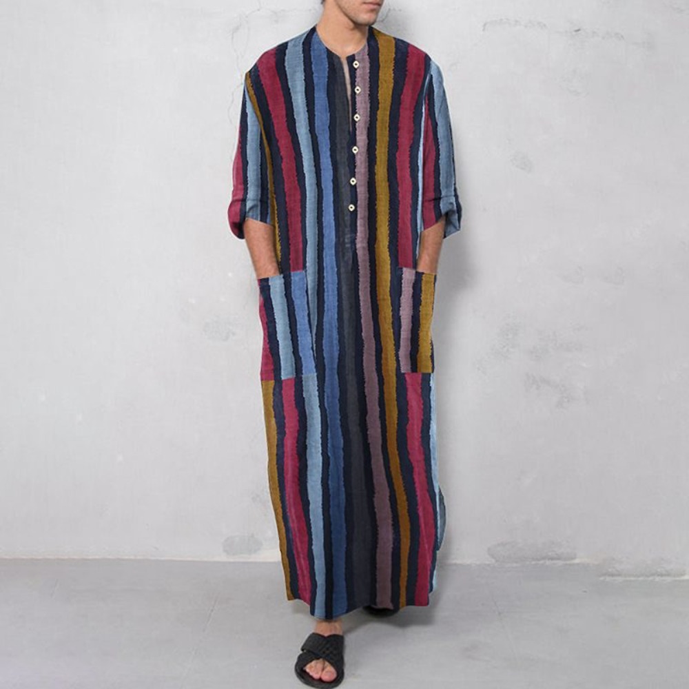 2026 New Striped Printed Musli - Men Formal Wear Shirts ulasan dan harga