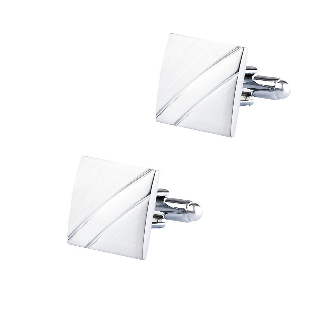 A Set Men New Silver Square Br - Cufflinks Silver Set ulasan dan harga