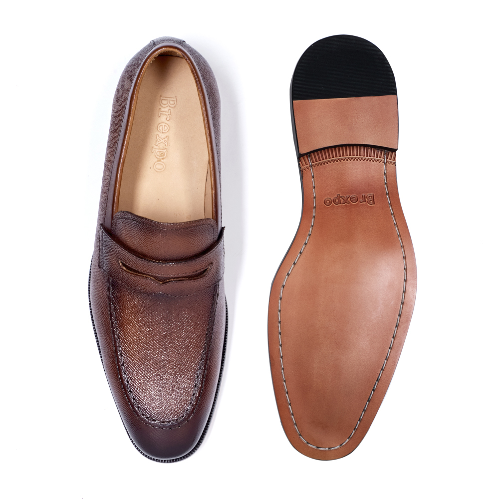 Luxury Slip On Dress Shoes Men - Men Formal Wear Brown ulasan dan harga