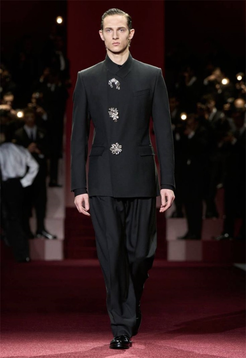 Black Crystals Men Suit Set 2  - Formal Wear Jersey For Men ulasan dan harga