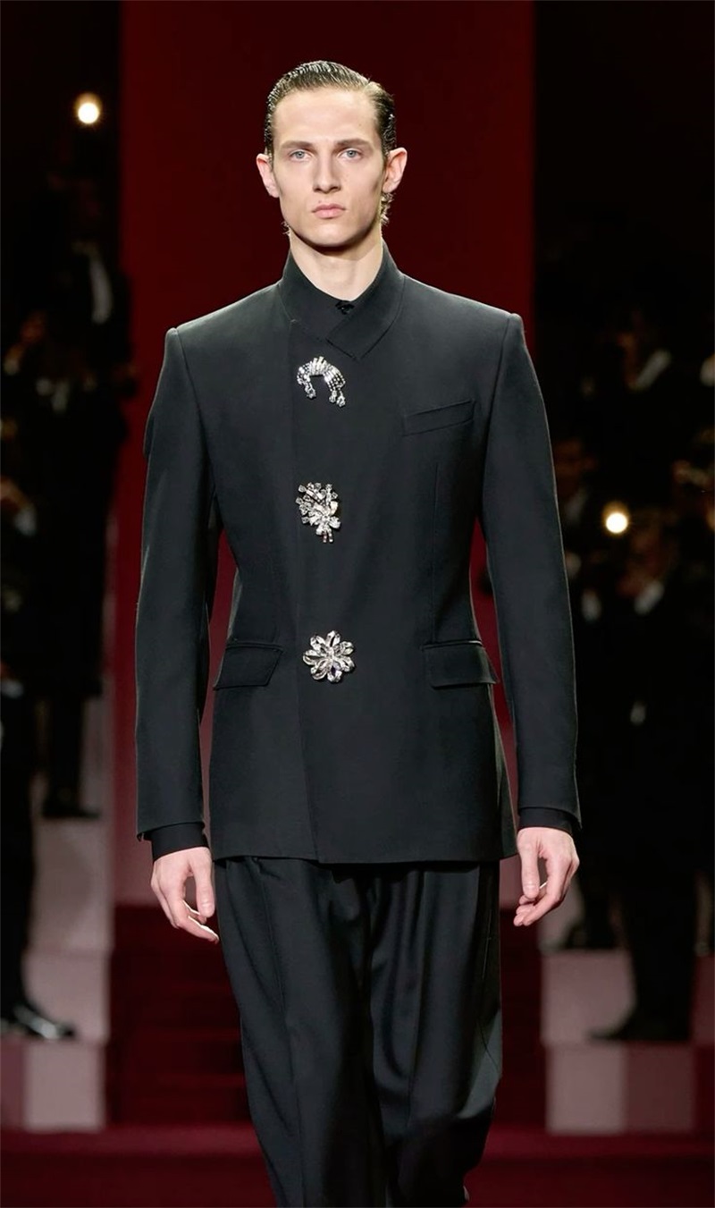 Black Crystals Men Suit Set 2  - Formal Wear Jersey For Men ulasan dan harga