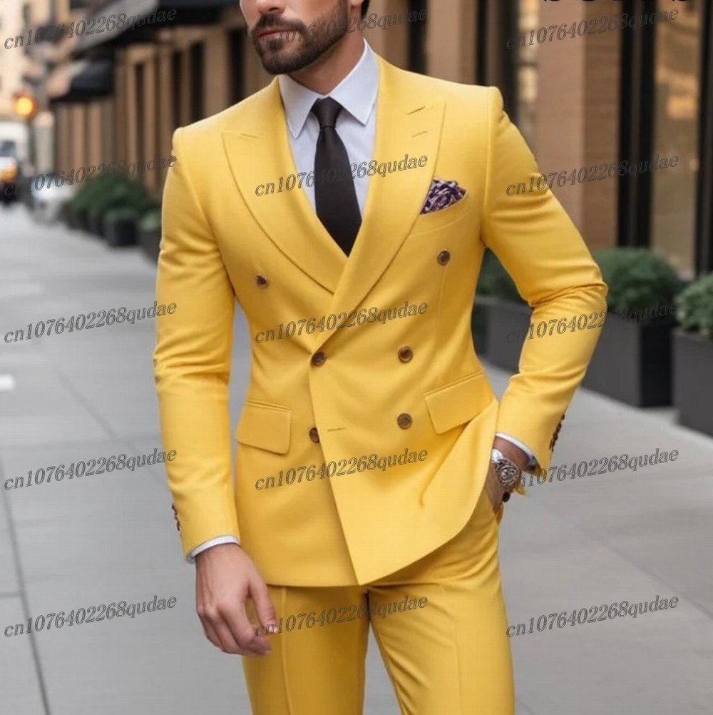 Yellow Formal Occasion Men Sui - Formal Wear Jersey For Men ulasan dan harga