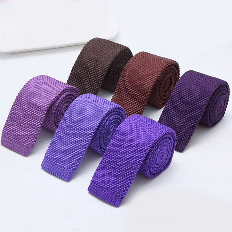 6cm Solid Black White Knitted  - Men'S Formal Wear Ties ulasan dan harga