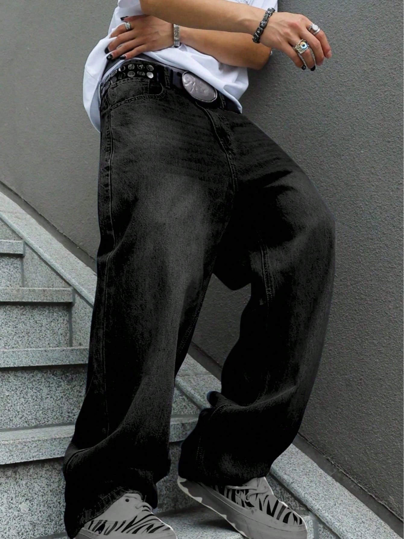 Men'S Straight-Leg Loose Jeans - Men'S Urban Formal Wear ulasan dan harga