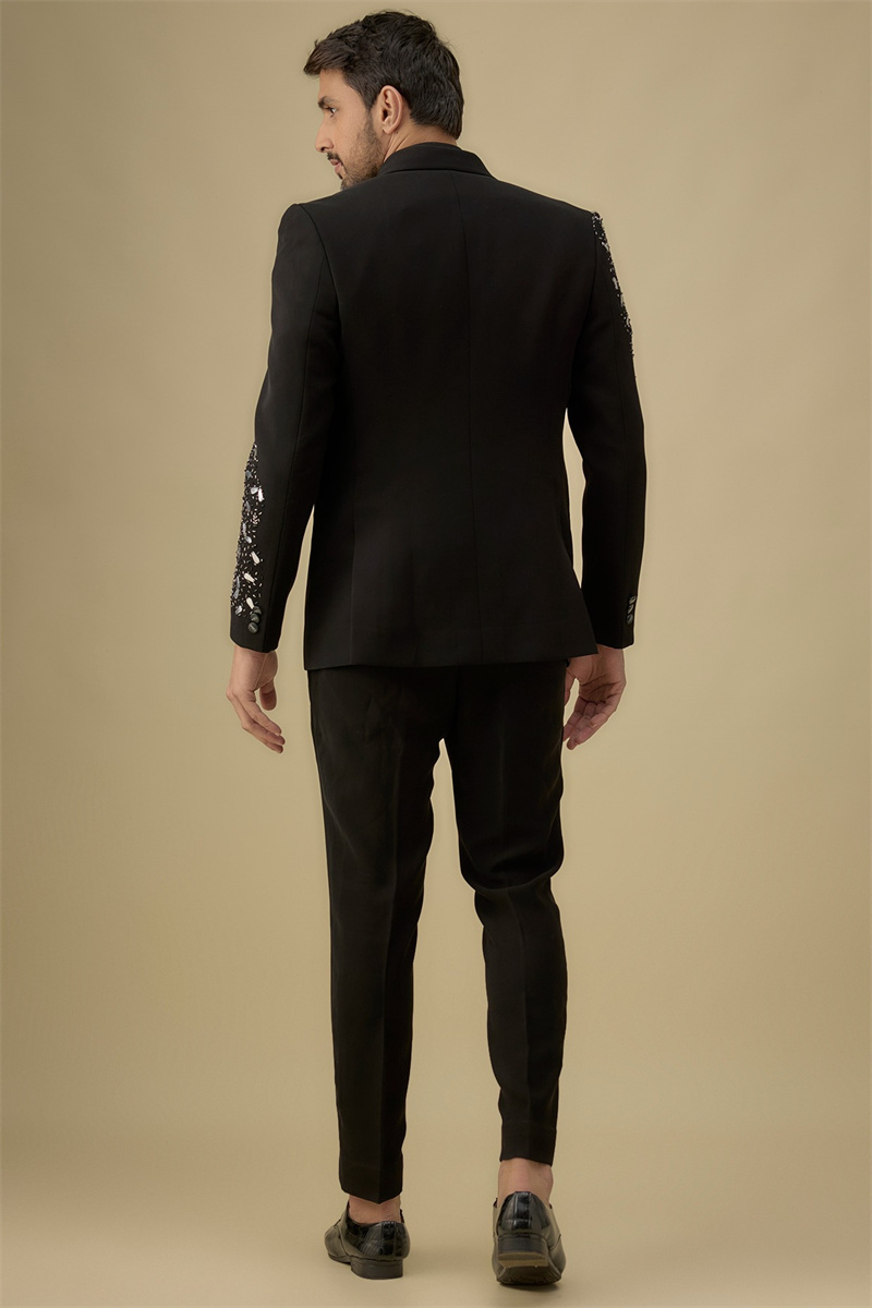 Crystals Black Men Suit Set 2  - Formal Wear Jersey For Men ulasan dan harga