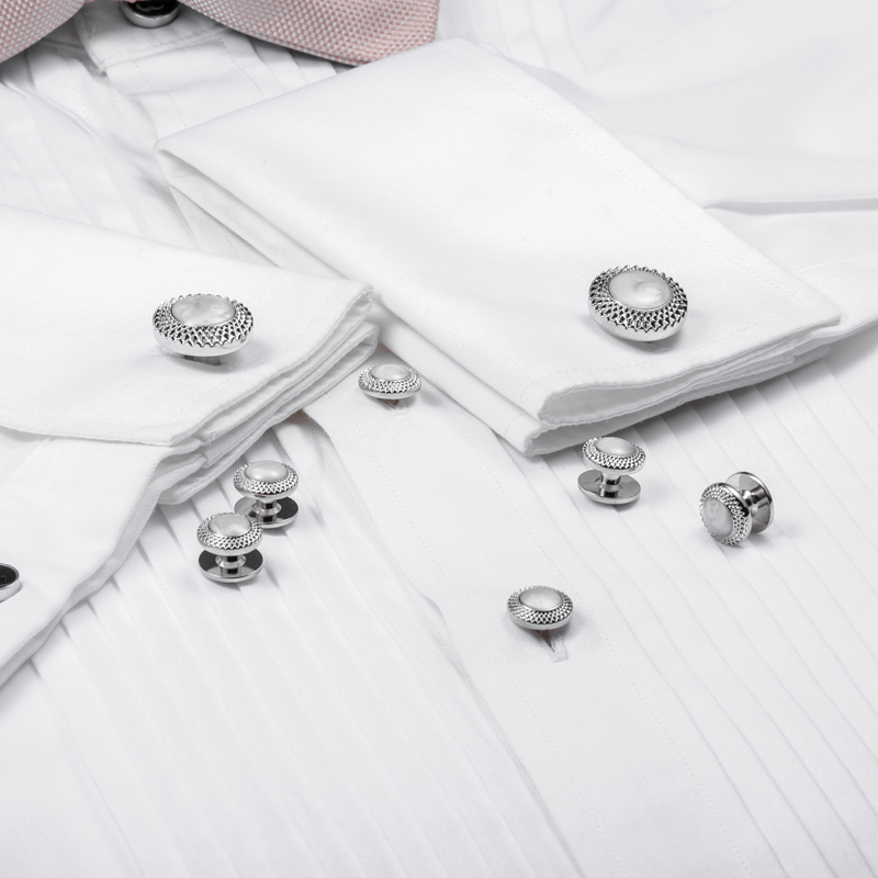 HAWSON Silver Plated Opal Shel - Cufflinks Silver Set ulasan dan harga