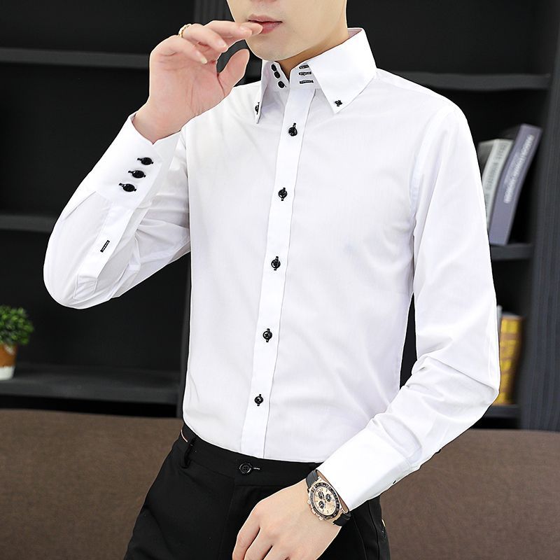 Spring Autumn Men's Executive  - Men Formal Wear Shirts ulasan dan harga