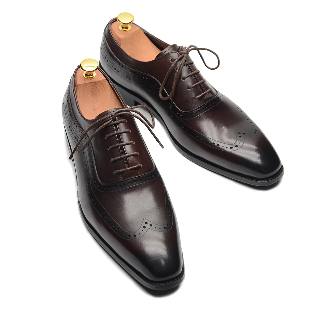 Luxury Mens Wingtip Oxford Dre - Men Formal Wear Brown ulasan dan harga