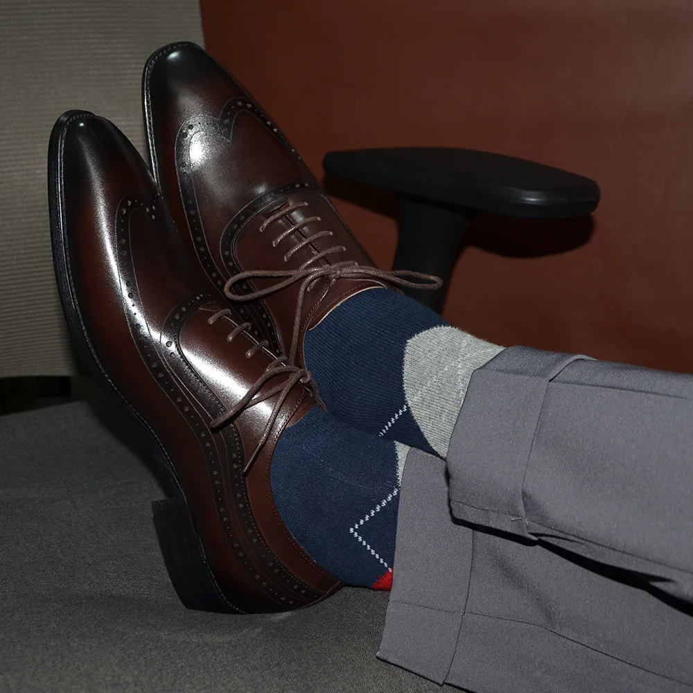 Luxury Mens Wingtip Oxford Dre - Men Formal Wear Brown ulasan dan harga
