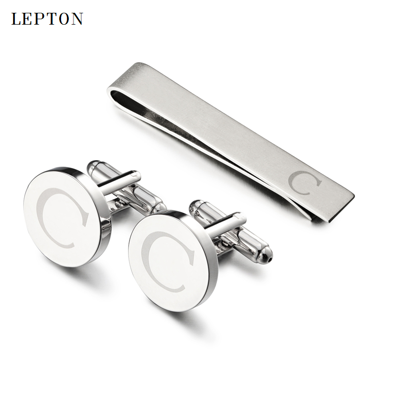 Hot Sale Round Letters C Cuffl - Cufflinks Silver Set ulasan dan harga