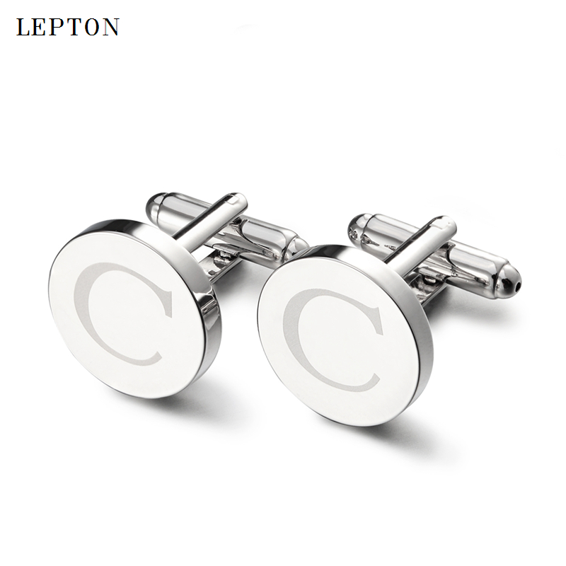 Hot Sale Round Letters C Cuffl - Cufflinks Silver Set ulasan dan harga