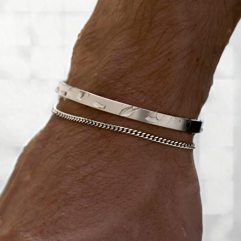 Stackable Bracelets for Men, 9 - Cufflinks Silver Set ulasan dan harga