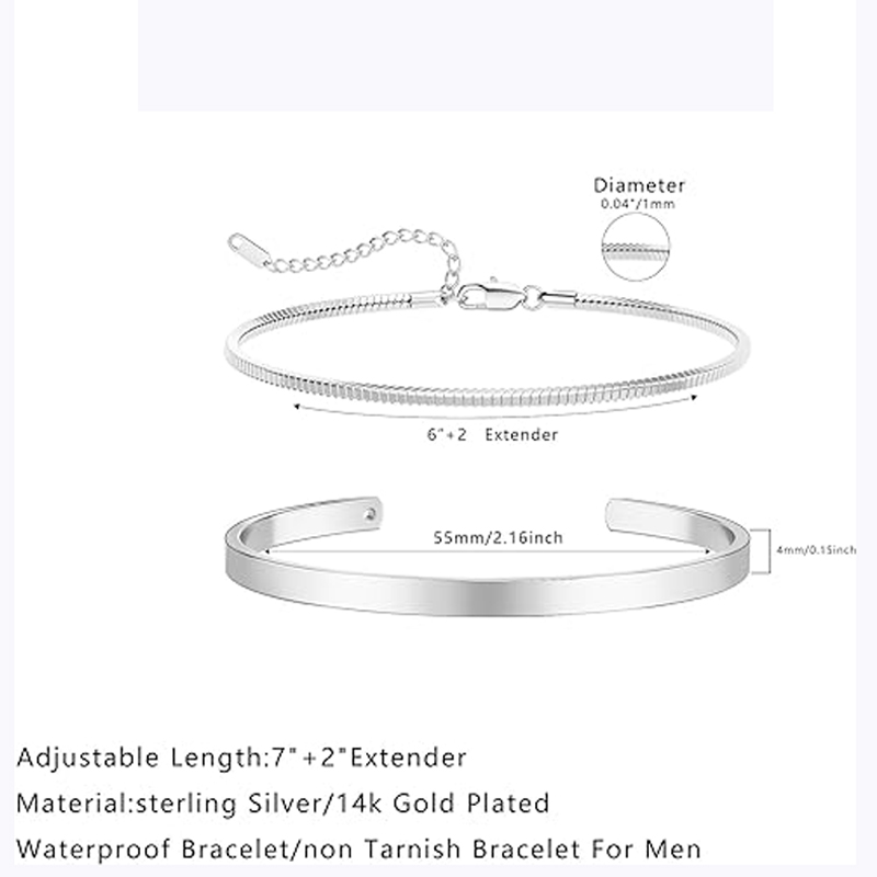 Stackable Bracelets for Men, 9 - Cufflinks Silver Set ulasan dan harga