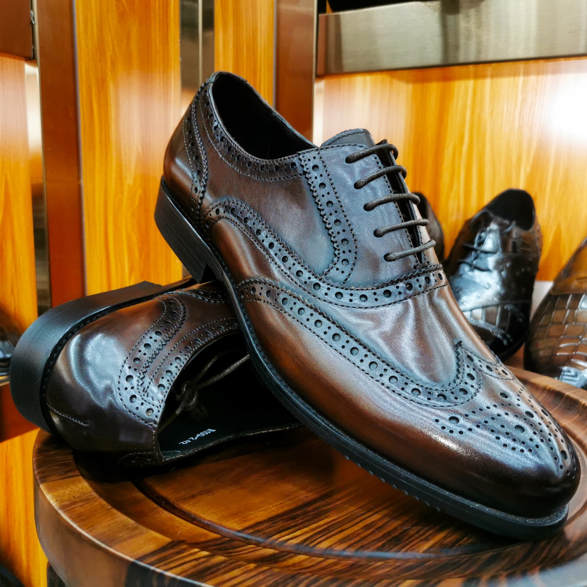 Luxury Men's Dress Shoes Genui - Men Formal Wear Brown ulasan dan harga