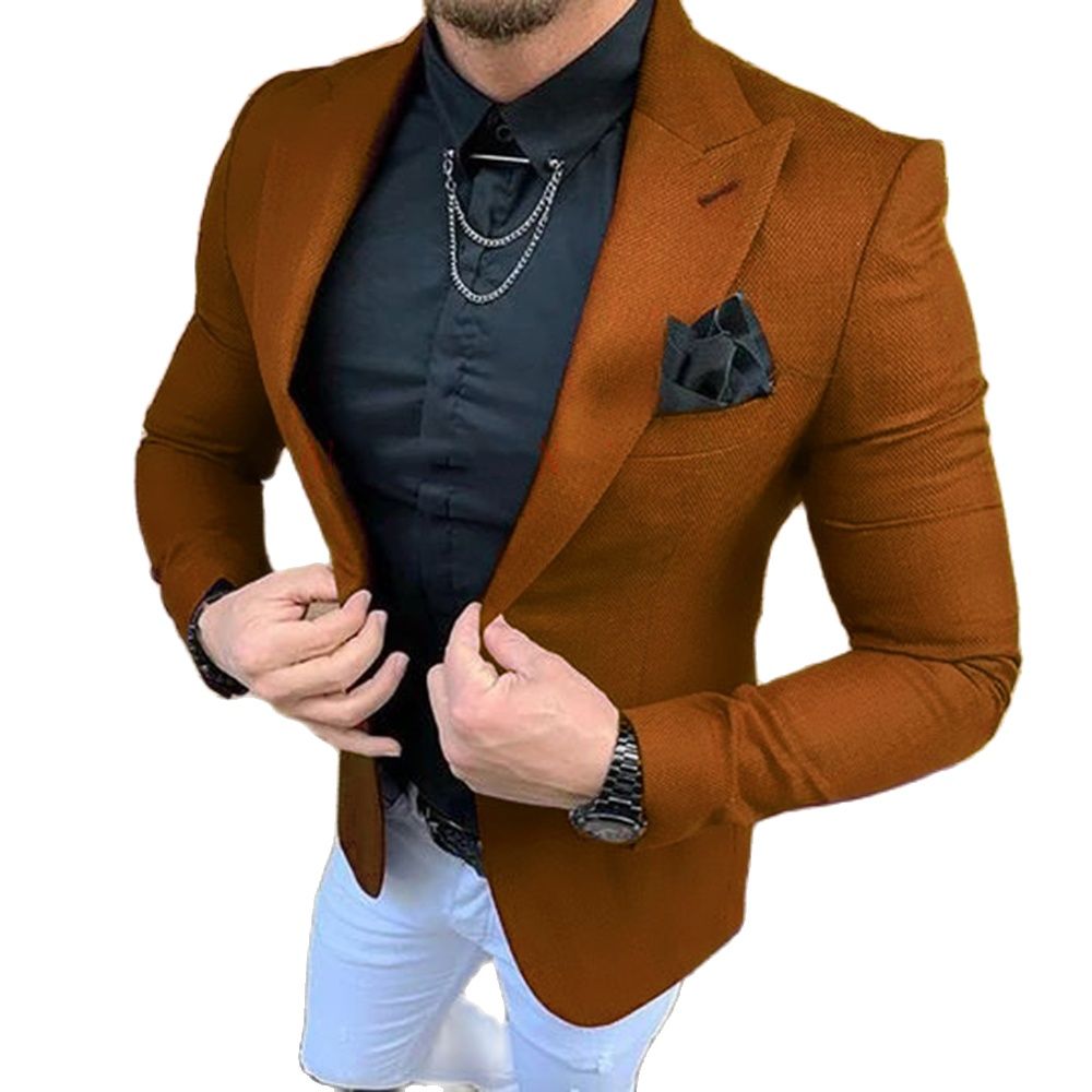 Men's Suits 2pcs Clothing Tail - Men Formal Wear Brown ulasan dan harga