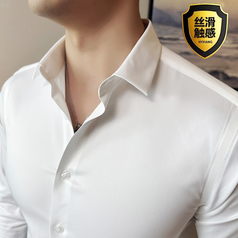Seamless silk business casual  - Men Formal Wear Shirts ulasan dan harga
