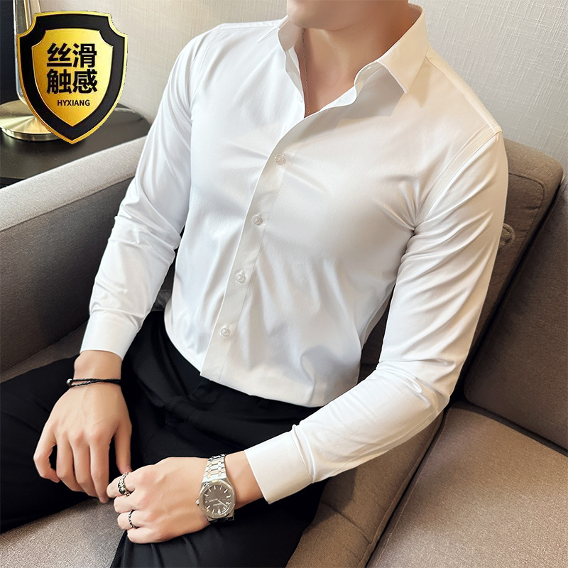 Seamless silk business casual  - Men Formal Wear Shirts ulasan dan harga