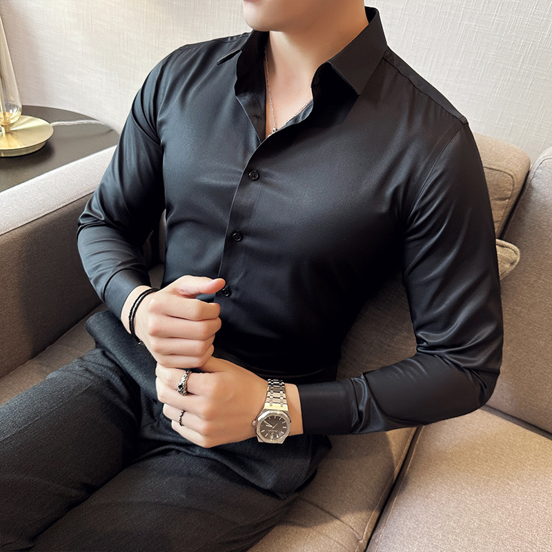 Seamless silk business casual  - Men Formal Wear Shirts ulasan dan harga