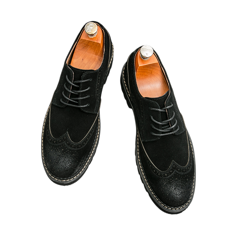 Men's Brown Suede Brogue Oxfor - Men Formal Wear Brown ulasan dan harga