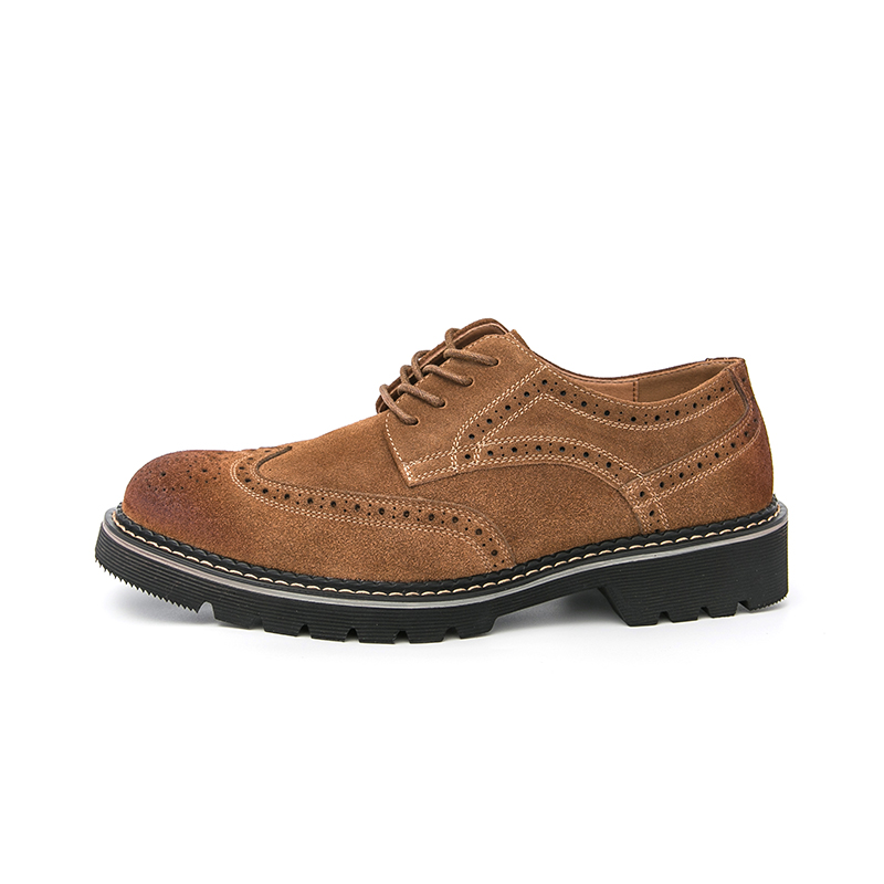 Men's Brown Suede Brogue Oxfor - Men Formal Wear Brown ulasan dan harga